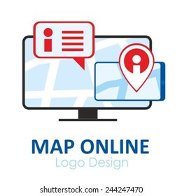 Flat conceptual design for online location services, maps and navigation.Vector illustration.