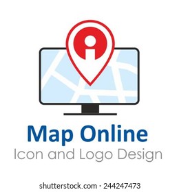 Flat conceptual design for online location services, maps and navigation.Vector illustration.