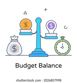 Flat conceptual icon of budget balance 