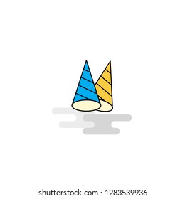 Flat Cone cap Icon. Vector