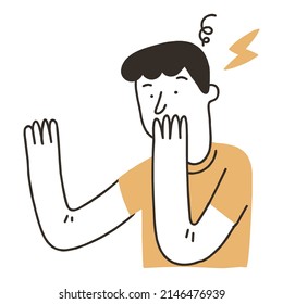 flat confused cartoon illustration vector editable