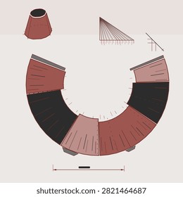 Flat conical flat pattern