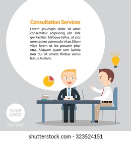 Flat Consultation Services Advertising vector