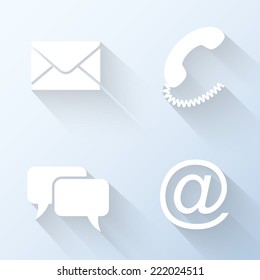 Flat contacts icons. Vector illustration