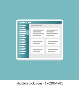 Flat content management icon. CMS. Clean. Vector.