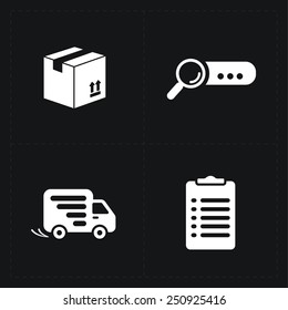 Flat contour shop icon set