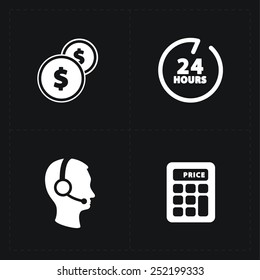 Flat contour shop icon set