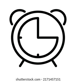 Flat contoured alarm clock icon on white background vector illustration