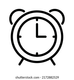 Flat contoured alarm clock icon on white background vector illustration