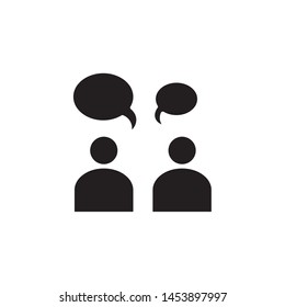 flat conversation, people talk, bubble chat, speech glyph icon symbol sign, logo template, vector, eps 10