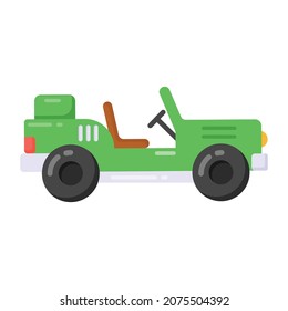 Diseño de iconos de jeep convertibles planos, concepto quadro 