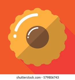 Flat cookie icon