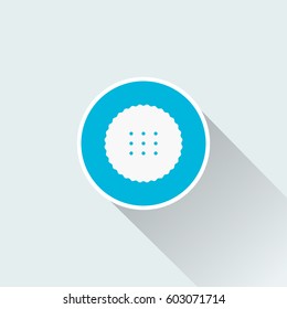 Flat Cookie Icon with long shadow