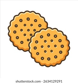 Flat cookies icon modern illustration design concept isolated