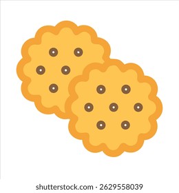 Flat cookies object icon design concept isolated
