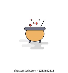 Flat Cooking pot Icon. Vector