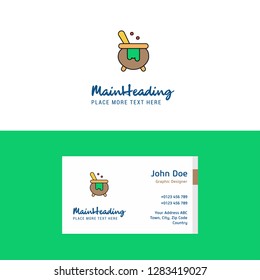 Flat Cooking pot Logo and Visiting Card Template. Busienss Concept Logo Design