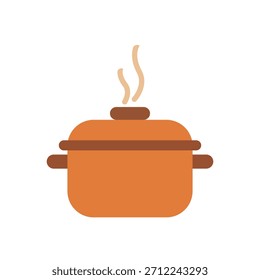 Flacher Kochtopf, minimalistische Küchenausstattung Illustration
