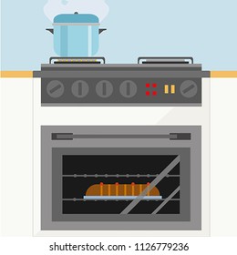Flat cooking stove