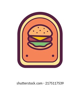 placa de hamburguesa fría plana sobre blanco