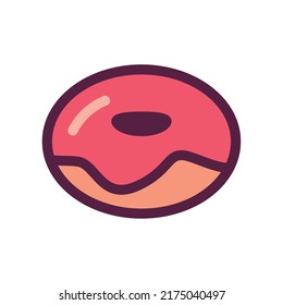 flat cool donut design over white