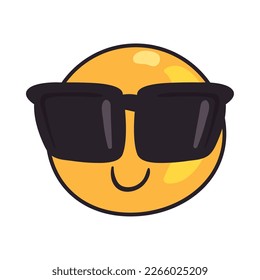 flat cool emoji over white