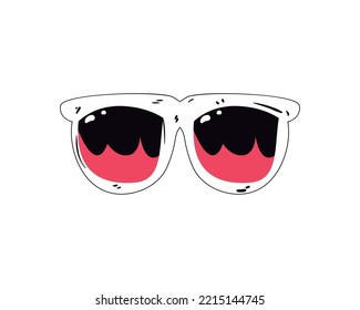 gafas frescas planas sobre blanco
