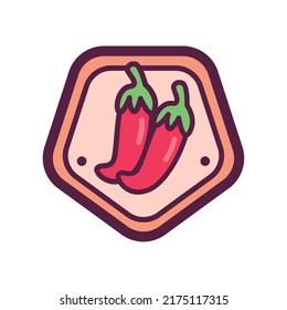 flat cool pepper badge over white