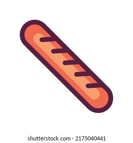 flaches, kühles Wurstdesign auf Weiß