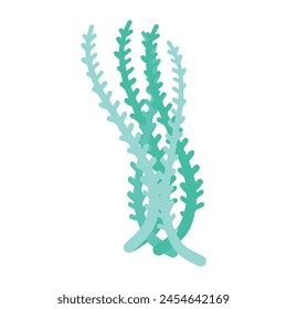flat coral illustration on white background.