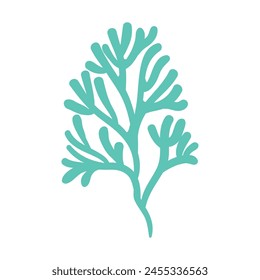 flat coral illustration on white background.