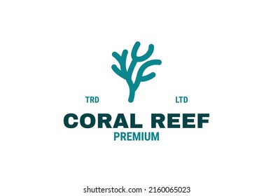 Flat Coral Reef Logo Design Vector Template Illustration