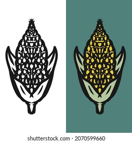 Flat corn cobs icon illustration, on a white background, editable vector file for all of your graphic needs.
