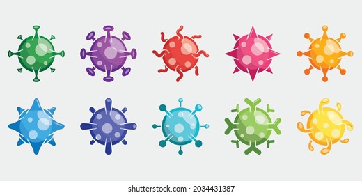 Flat Coronavirus Collection Design Vector