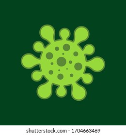 Icono del Coronavirus plano. Virus de las bacterias y los gérmenes. ilustración vectorial