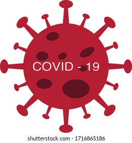 Flat Coronavirus icon (COVID-19), dangerous virus