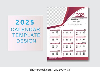 Plantilla de diseño de calendario Corporativa plano para el año 2025