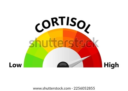 Flat cortisol level for medical design. Flat vector illustration. High blood glucose level