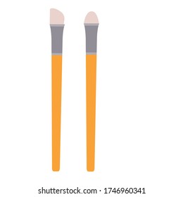Flat cosmetic brush isolated object on a white background, vector illustration,
