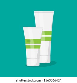 Flat cosmetic package for cream, soups, foams, shampoo isolated on  background. Vector illustration. Eps 10.
