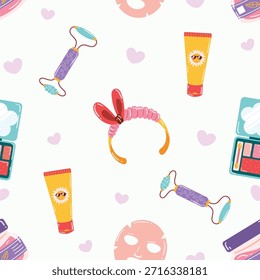 Ilustración de patrón transparente cosmético plano