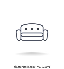 flat couch icon. vector design