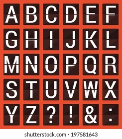 Flat countdown alphabet. ABC
