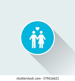 flat couple love icon