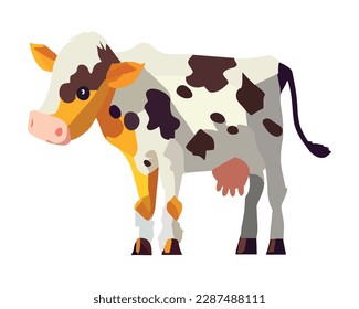 flat cow illustration over white