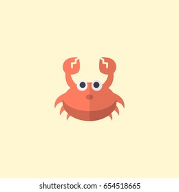 Flat Crab Element. Vector Illustration Of Flat Cancer Isolated On Clean Background. Can Be Used As Crab, Lobster And Cancer Symbols.