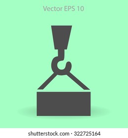Flat crane icon