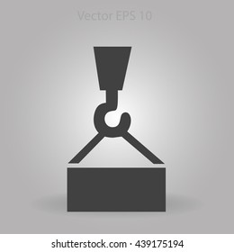 Flat crane icon