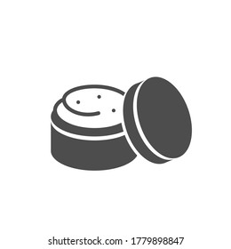 Flat cream icon.  Scrub for face and body care on white background.