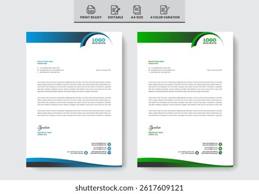 Flat creative business letterhead template
